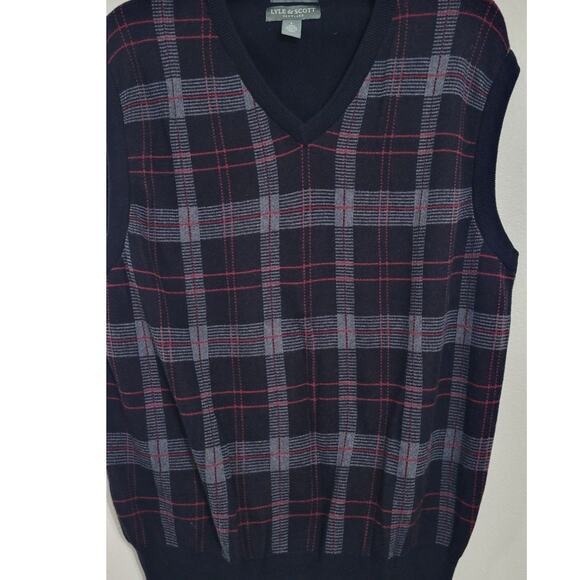 Lyle & Scott Sweater Vest Mens Large Vintage 80's Grandpa Academia Sweater Vest - Picture 2 of 6